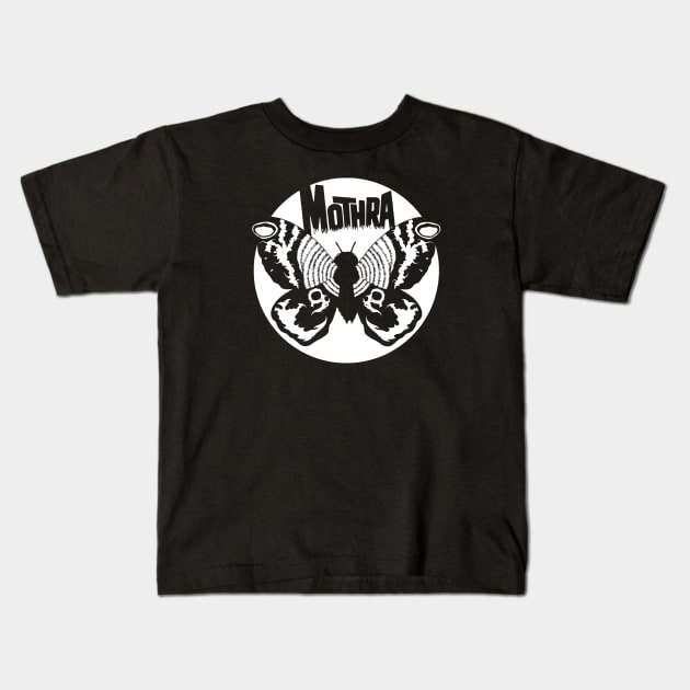 Mothra Circle (White) Kids T-Shirt by Nerdology